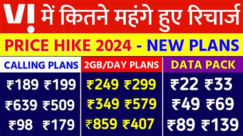 Vi Voda Idea New Plans Vi Price Hike