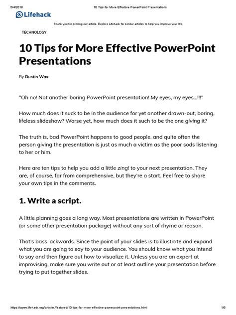10 Tips For More Effective PowerPoint Presentations | PDF | Typefaces ...