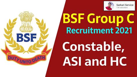 Bsf Group C Recruitment 2021 Constable Asi And Hc Posts Full