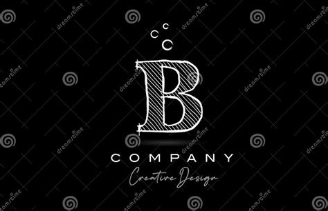 B Pencil Drawing Alphabet Letter Logo Icon With Cartoonish Style