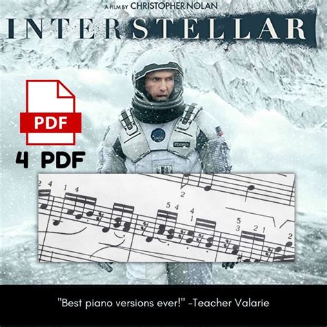 Interstellar Piano Sheets Pack X 4 Pdfs Cornfield Chase, Interstellar Suite, First Step ...