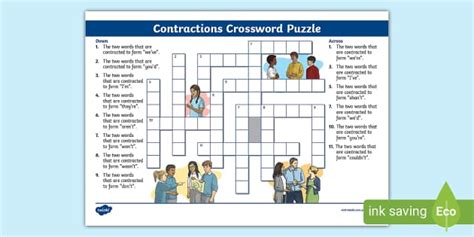 Contractions Crossword Puzzle L Enseignant A Fait Twinkl