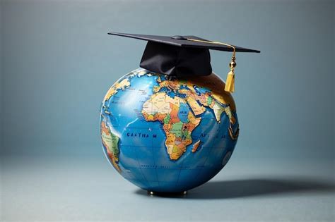 Premium AI Image | Graduation cap on earth globe