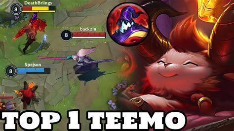 Wild Rift Teemo Top 1 Teemo Gameplay Rank Grandmaster Youtube