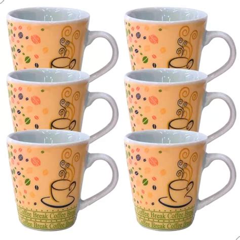 Jogo De Xicaras Canecas Kit 6 Tulipa Café Chá Porcelana Parcelamento