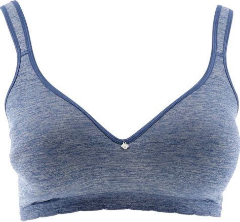 Breezies Seamless Comfort Wirefree T Shirt Bra Heather Denim 34 New A296437