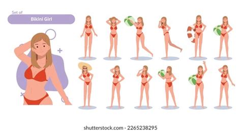 Summer Beach Theme Sexy Bikini Girl Stock Vector Royalty Free Shutterstock