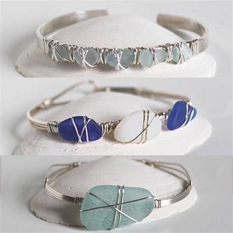 Aqua Sea Glass Bracelet Sea Glass Jewelry Sterling Silver Etsy Sea Glass Bracelet Glass