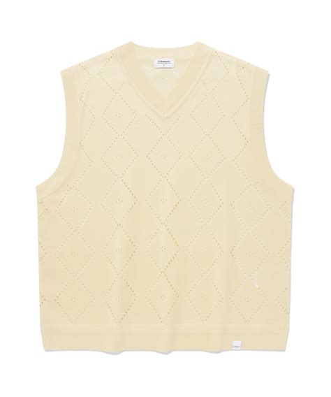 Musinsa Covernat Argyle Scotch Knit Best Cream