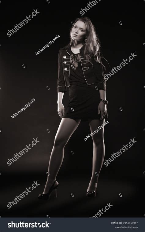 Beautiful Sexy Brunette Girl Posing On Stock Photo Shutterstock