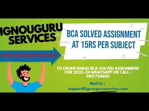 IGNOU BCA Solved Assignment For All Semester 2023 24 Only 15 Rs Per