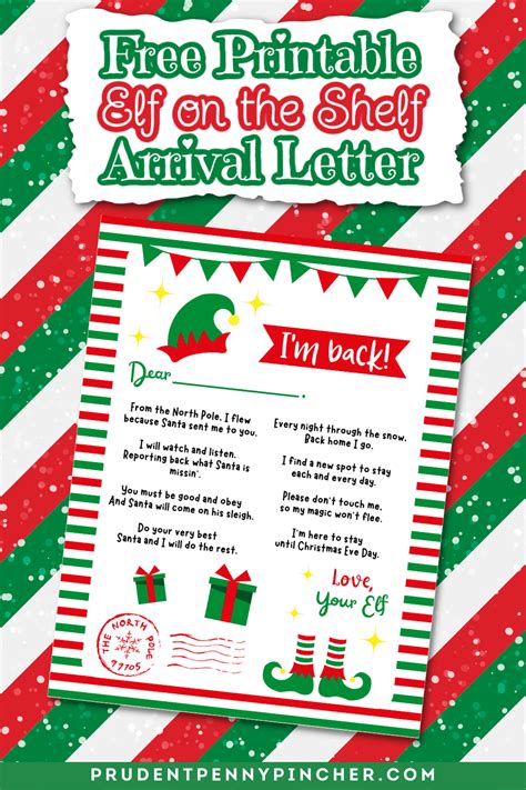 Free Printable Elf On The Shelf Arrival Letter Prudent Penny Pincher