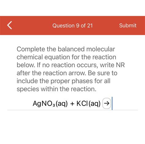 Solved Question Of Submit Complete The Balanced Molecular