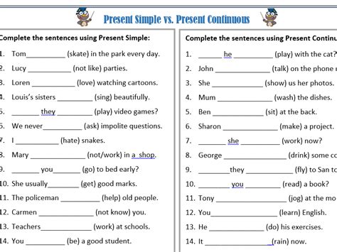 Present Tense Or Present Continuous Exercise Online Degrees