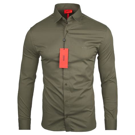 Hugo Boss Koszula Slim Fit Khaki Logo Haft R L