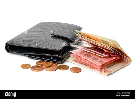 Purse and euro isolated on white Stock Photo - Alamy