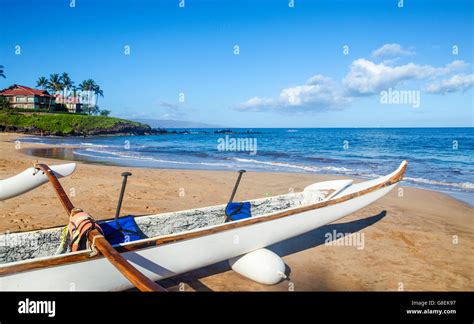 Outrigger Canoe At Wailea Beach On Maui Stock Photo Alamy