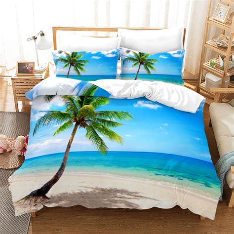 Duvet Cover Sets Full Size Ocean Beach Comforter Cover Nautical Quilt Cover Surfing Sunset