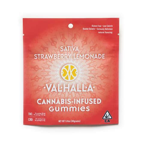 Strawberry Lemonade Sativa 100mg Valhalla Gummies Jane