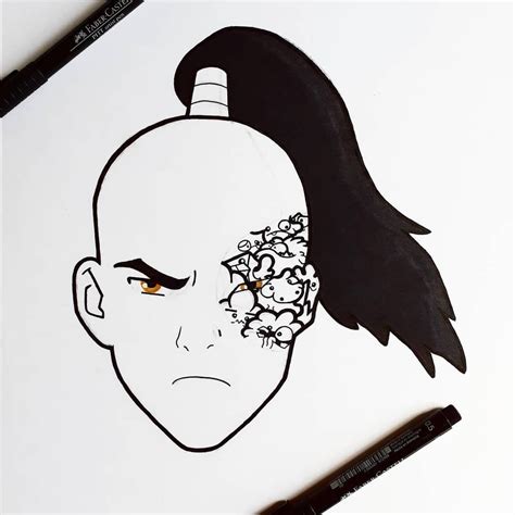 Avatar The Last Airbender Zuko Doodle Art Black And White Doodle Art