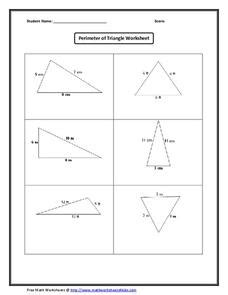 Perimeter of Triangle Worksheet Worksheet for 7th - 8th Grade | Lesson ...