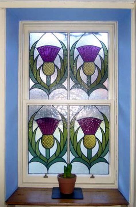 Scottish Thistle Panels - Abinger Stained Glass