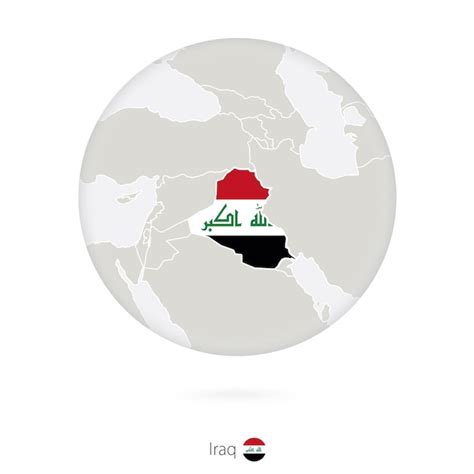 Premium Vector Map Of Iraq And National Flag In A Circle Iraq Map