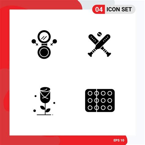 Set Of Commercial Solid Glyphs Pack For Mirror Love Ball Bats Health