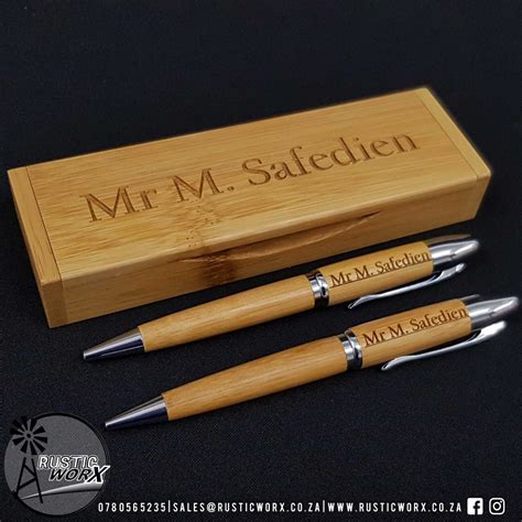 Custom Engraved Bamboo Pens Branding Gifting Rustic Worx