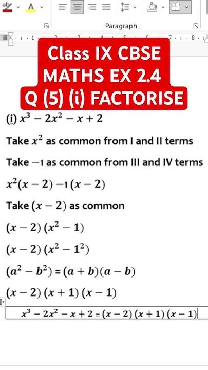 Class 9 Maths Cbse Chapter 2 Polynomials Ex 2 4 Q 5 I Youtube