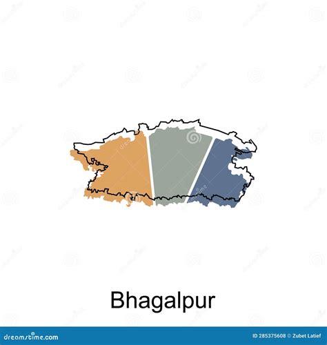 Bhagalpur District Bihar State Division Republic Of India Map Vector