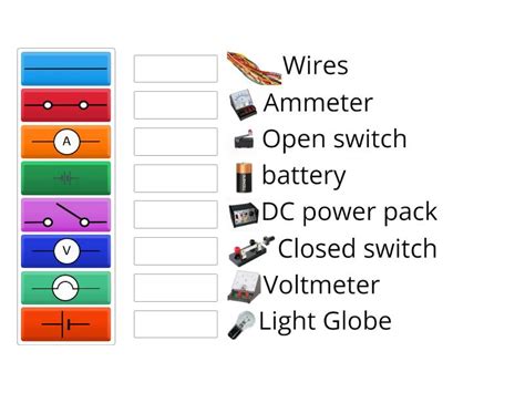 Electric circuit symbols - Match up