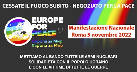 Le Adesioni Alla Manifestazione Nazionale Per La Pace Europe For Peace