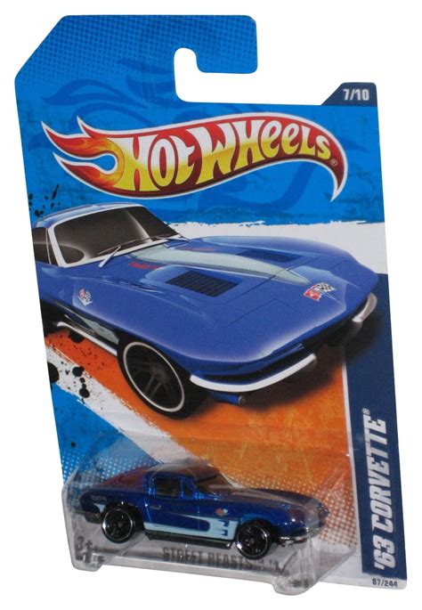 Hot Wheels Street Beasts Blue Corvette Toy Car Walmart