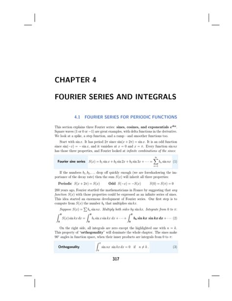 Chapter 4 Fourier Series And Integrals 41 Fourier Series For Periodic