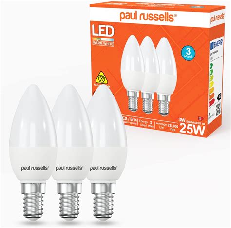 Paul Russells LED Light Small Edison Screw E14 25w Bulbs 3W 250LM LED