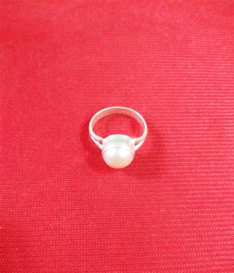 Buy Silver Pearl Original Sucha Moti Ring Online ₹389 From Shopclues