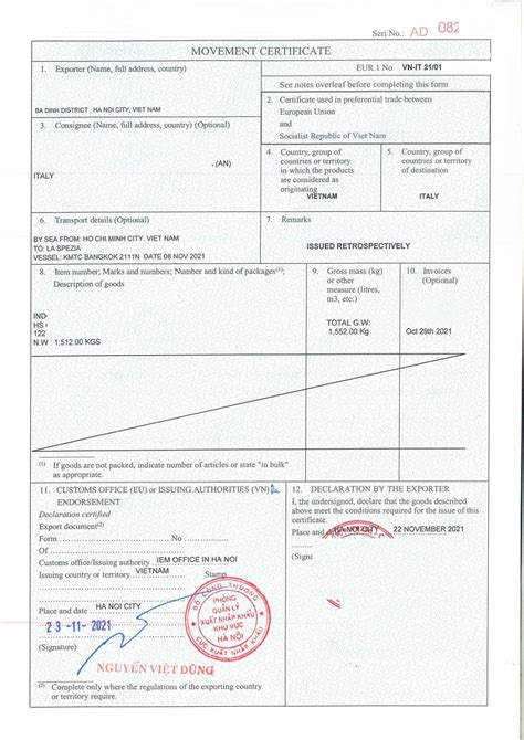 Th I Gian Xin Co Form Eur Ttl Global Logistics