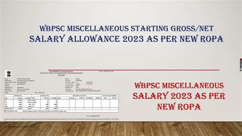 Miscellaneous Services Salary Wbpsc Job Salary Youtube