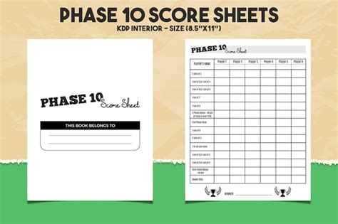 Premium Vector Phase 10 Score Sheets Kdp Interior