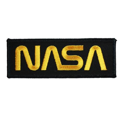 Nasa Worm Gold On Black Embroidered Patch Spaceflight Now Shop