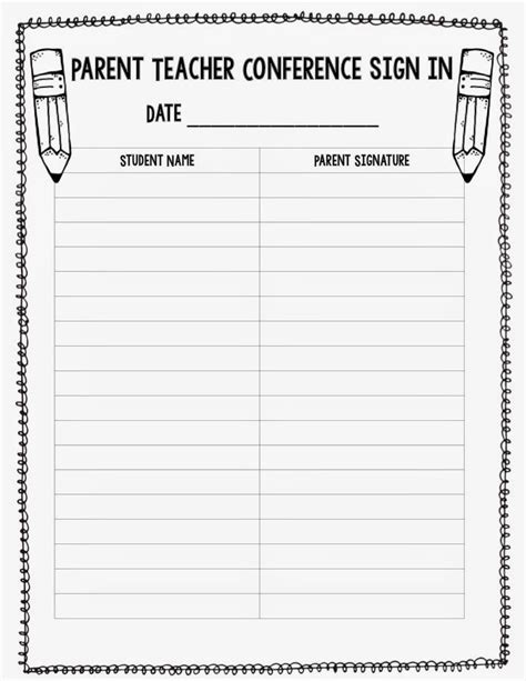 Parent Teacher Conference Sheets