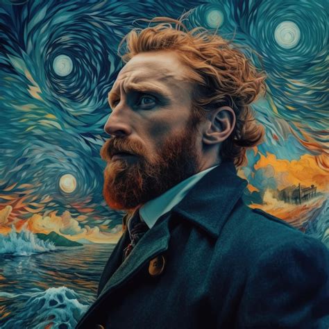 Retrato De Van Gogh Ilustraci N Surrealista De Tormenta Sue O Son Mbulo