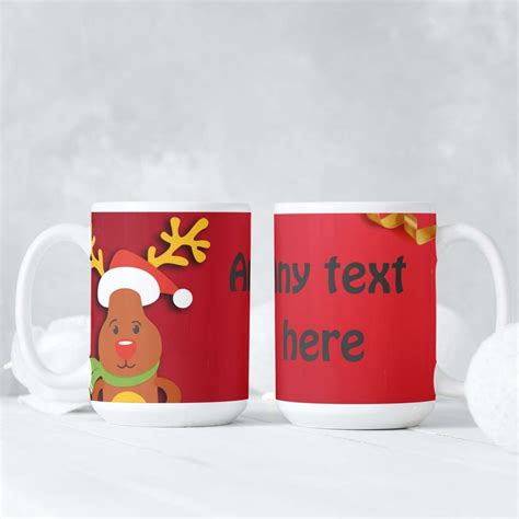 Personalised Message Reindeer Christmas Mug Personalised Message