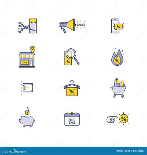 Set Of Sale And Shopping Icons Stock Vector Illustration Of