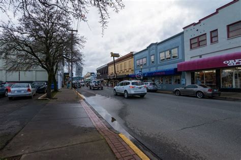 Downtown Coos Bay Oregon Street View Editorial Image Image Of Cars