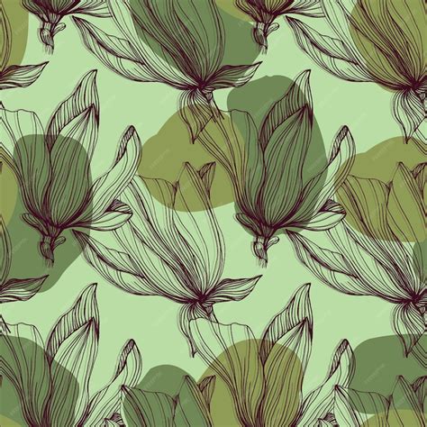 Premium Vector Seamless Floral Pattern Magnolia