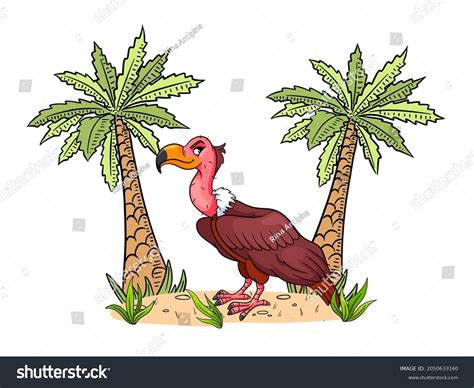 Animal Character Funny Vulture Cartoon Style Stock Vector (Royalty Free ...