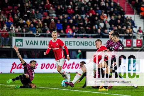 ALKMAAR Maxim Dekker Of AZ Alkmaar Scores The 1 2 During The Dutch