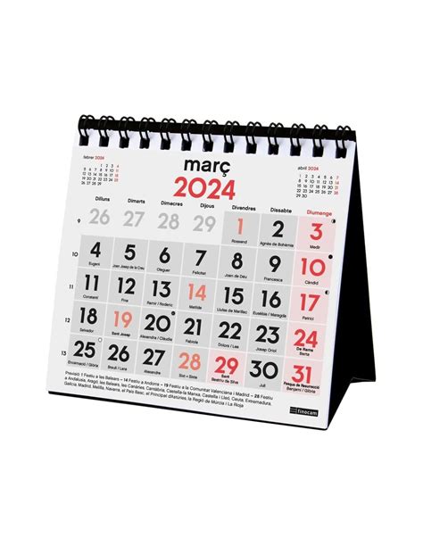 Calendario Sobremesa Numeros Grandes Xxs Cat Finocam